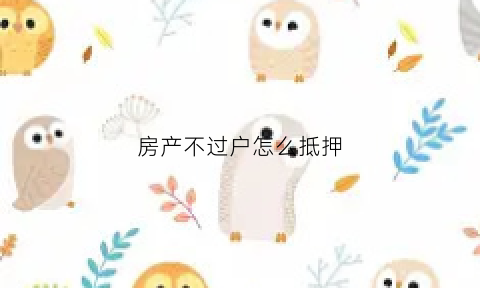 房产不过户怎么抵押(房产不过户怎么抵押贷款)