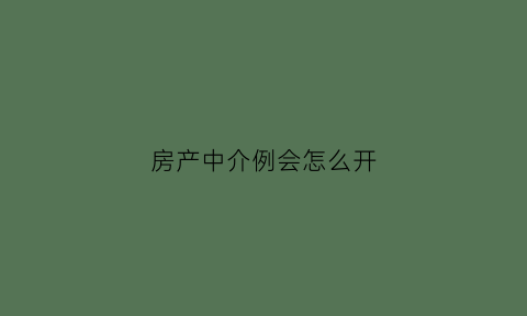 房产中介例会怎么开(房产中介励志开会简短)