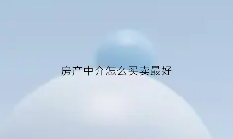房产中介怎么买卖最好(房产中介窍门)
