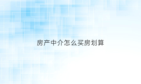 房产中介怎么买房划算(房产中介怎么买房划算一点)