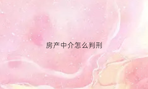 房产中介怎么判刑(房产中介处罚条例)