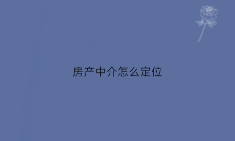 房产中介怎么定位(房产中介如何寻找房源)