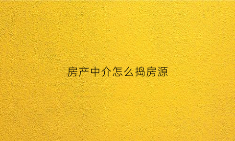 房产中介怎么捣房源(房产中介的技巧)