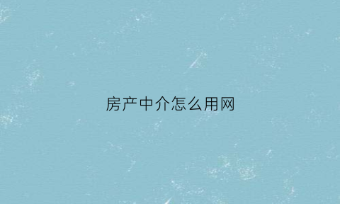 房产中介怎么用网(房产中介怎么做网签)