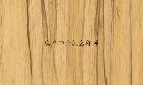 房产中介怎么称呼(房产中介有什么可爱的称呼)
