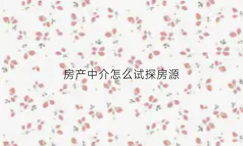 房产中介怎么试探房源(去中介怎么去看房子)