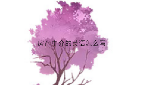 房产中介的英语怎么写(房产中介的英文怎么写)