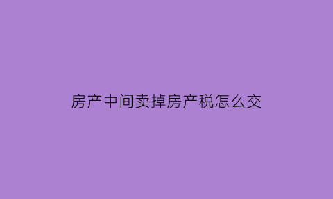 房产中间卖掉房产税怎么交(中间卖房收多少费用)