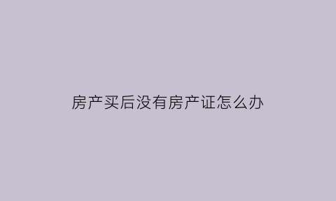 房产买后没有房产证怎么办(买了房子没房产证有什么风险)