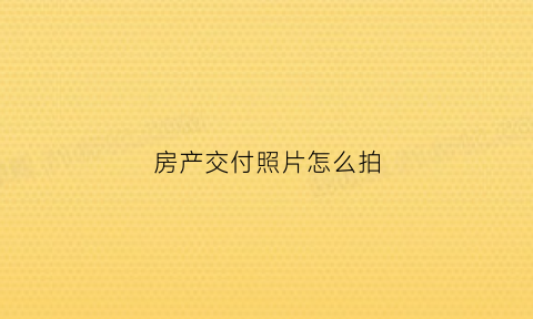 房产交付照片怎么拍(房屋交付现场图片)