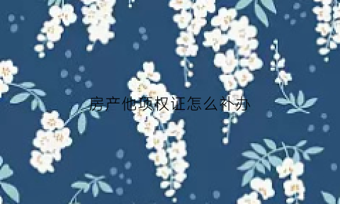 房产他项权证怎么补办(房屋他项权证可以补办吗)