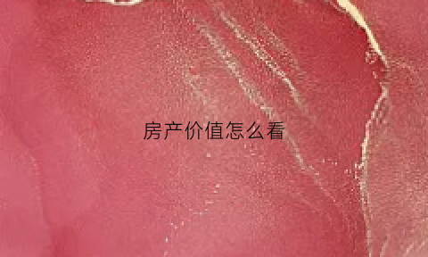 房产价值怎么看(房产价值是什么意思)