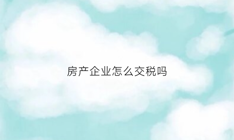 房产企业怎么交税吗(房地产企业如何缴税)