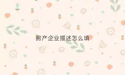 房产企业描述怎么填(房屋企业产是什么样的)