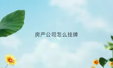 房产公司怎么挂牌(房地产挂牌的方式)