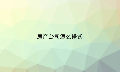 房产公司怎么挣钱(房产公司收入高吗)