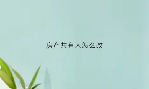 房产共有人怎么改(房产共有人怎么改个人名字)