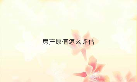 房产原值怎么评估(房产原值评估机构)