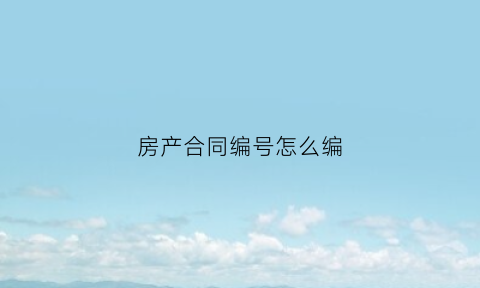 房产合同编号怎么编(房产合同编号查询系统在哪个网)
