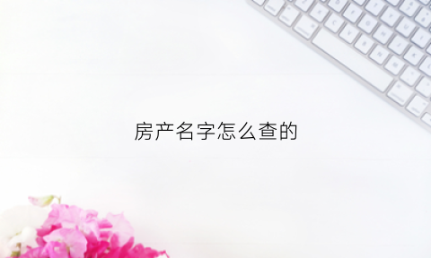 房产名字怎么查的(查房子名字怎么查)