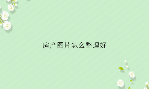 房产图片怎么整理好(房产图片怎么整理好呢)