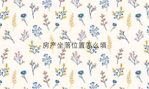 房产坐落位置怎么填(房产坐落位置怎么填写)