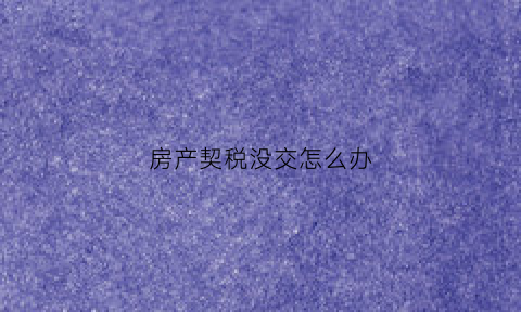 房产契税没交怎么办(房产契税没交有滞纳金吗)