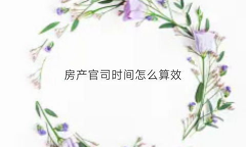 房产官司时间怎么算效