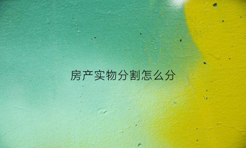 房产实物分割怎么分(房产实物分割怎么分割)