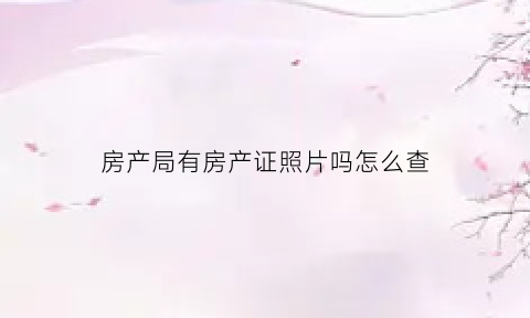 房产局有房产证照片吗怎么查(房产证照片哪里可以查)