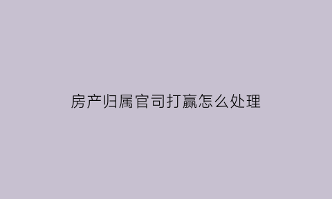 房产归属官司打赢怎么处理(房产官司属于什么案件)