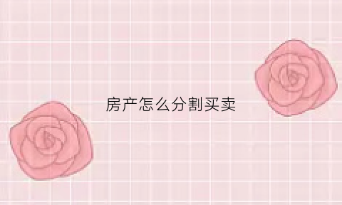 房产怎么分割买卖(房产怎么分割买卖流程)