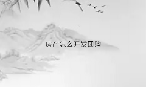 房产怎么开发团购(如何开发团购)