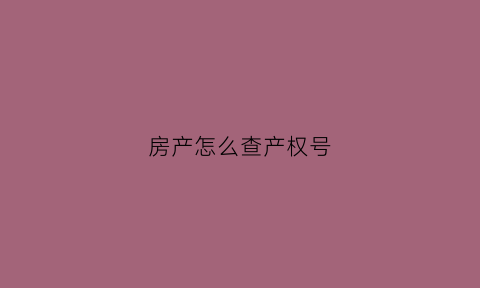 房产怎么查产权号(房屋产权号在哪看)