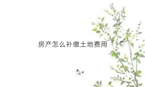房产怎么补缴土地费用(怎么补办房屋土地证)