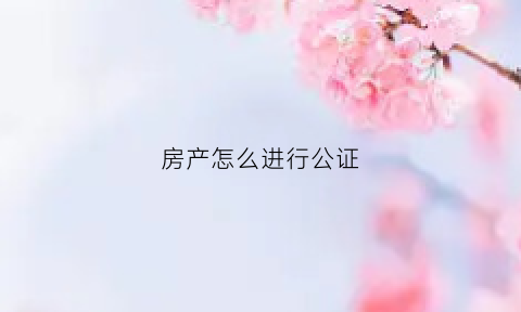 房产怎么进行公证(房产怎么进行公证手续)
