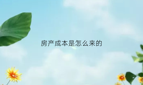 房产成本是怎么来的(房子成本怎么算)