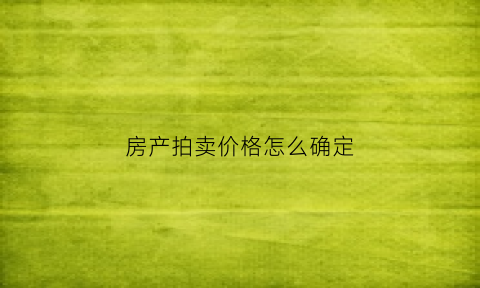 房产拍卖价格怎么确定(拍卖房子的价格执行什么价格)