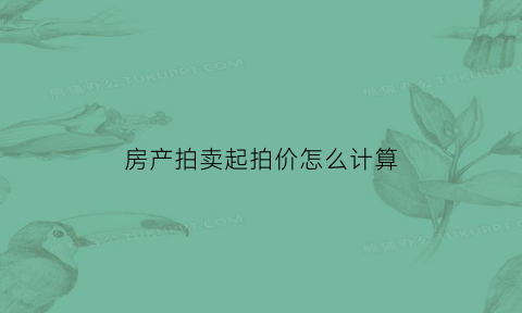 房产拍卖起拍价怎么计算(房产拍卖起拍价怎么计算的)