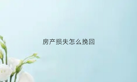 房产损失怎么挽回(房子损失)