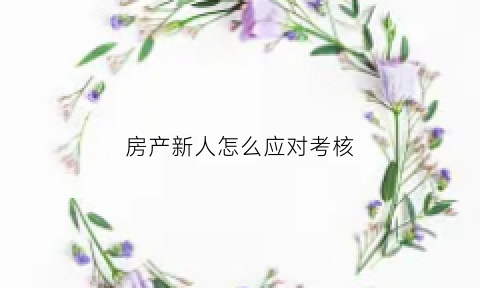 房产新人怎么应对考核(房产新人总结怎么写)