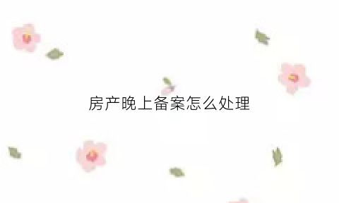 房产晚上备案怎么处理(房管局备案了什么时候办理产权证)