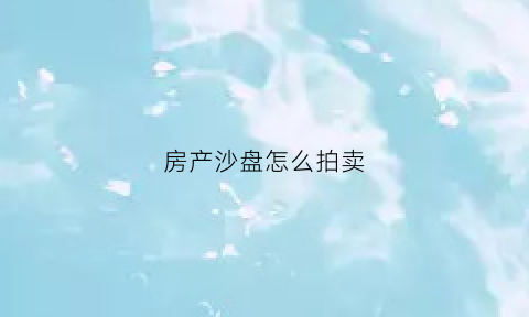 房产沙盘怎么拍卖(沙盘库存拍卖)