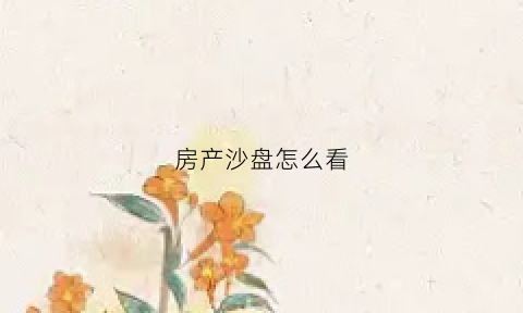 房产沙盘怎么看(怎么看懂沙盘)