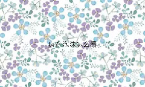 房产泡沫怎么看(房产泡沫是什么意思啊)