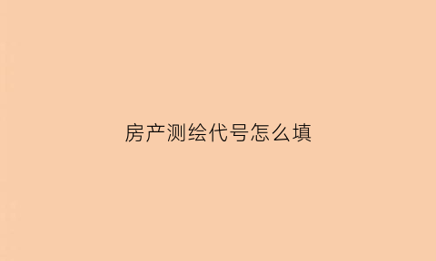 房产测绘代号怎么填(房产测绘代号怎么填写才正确)
