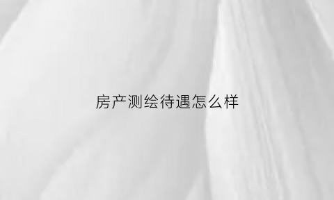 房产测绘待遇怎么样(房产测绘公司属于什么单位)