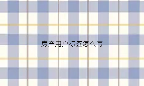 房产用户标签怎么写(房产用户标签怎么写的)