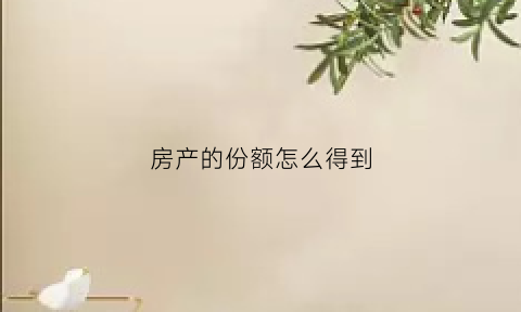 房产的份额怎么得到(房产份额是什么意思呀)