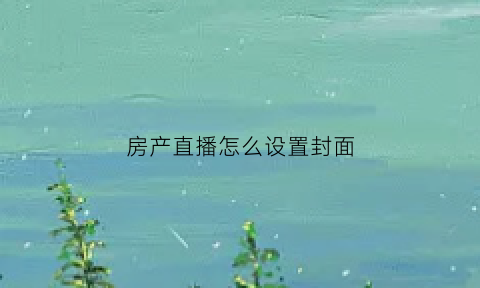 房产直播怎么设置封面(房产直播讲什么内容好)